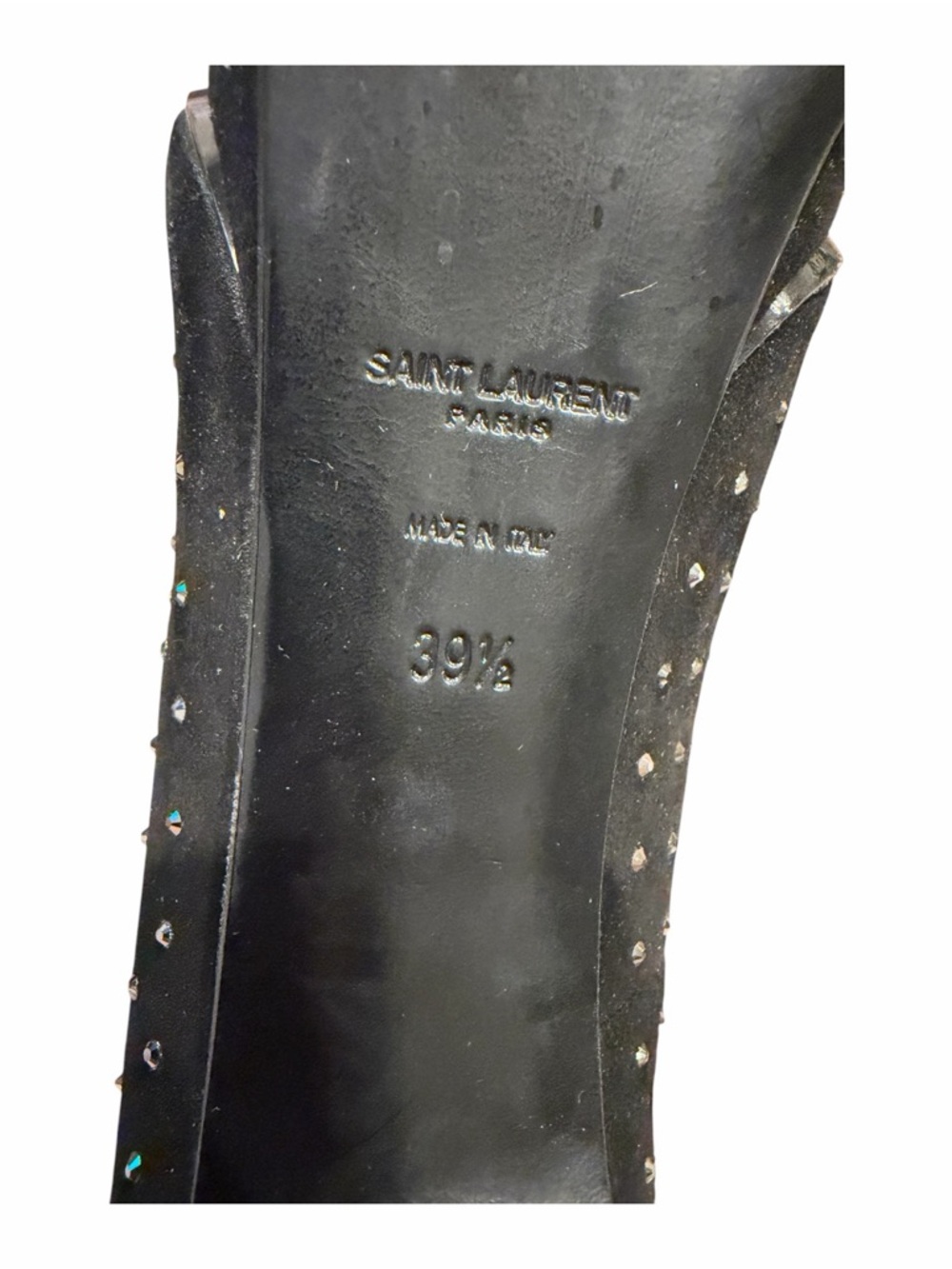Saint Laurent Black Studded Suede Stiletto Pumps - Picture 9 of 10